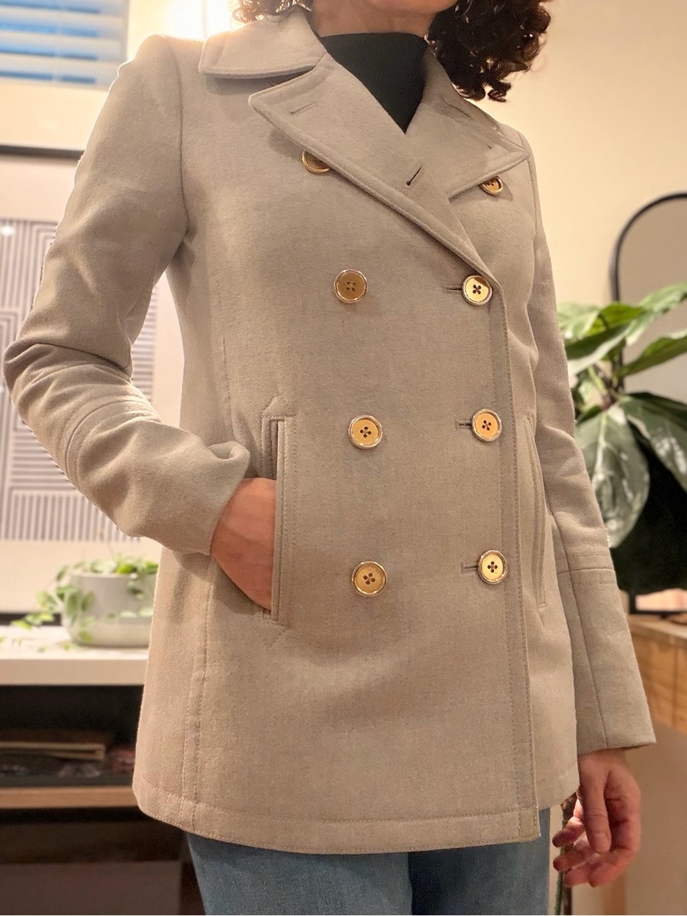 J.Crew Italian Wool Cashmere Peacoat in Light Grey